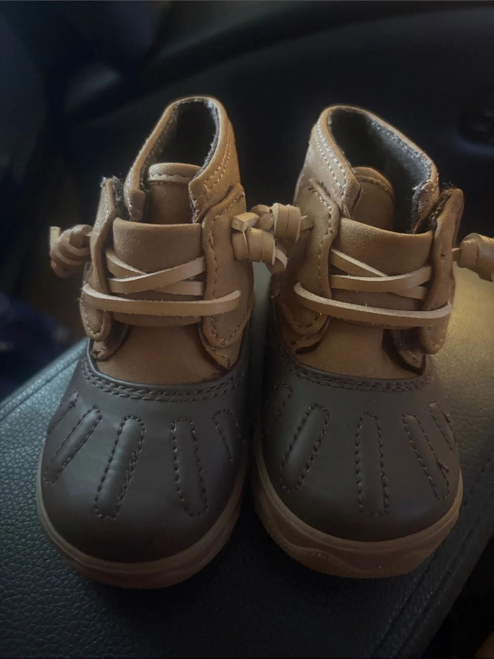 Sperry Kids Brown and Tan Lace-Up Duck Boots